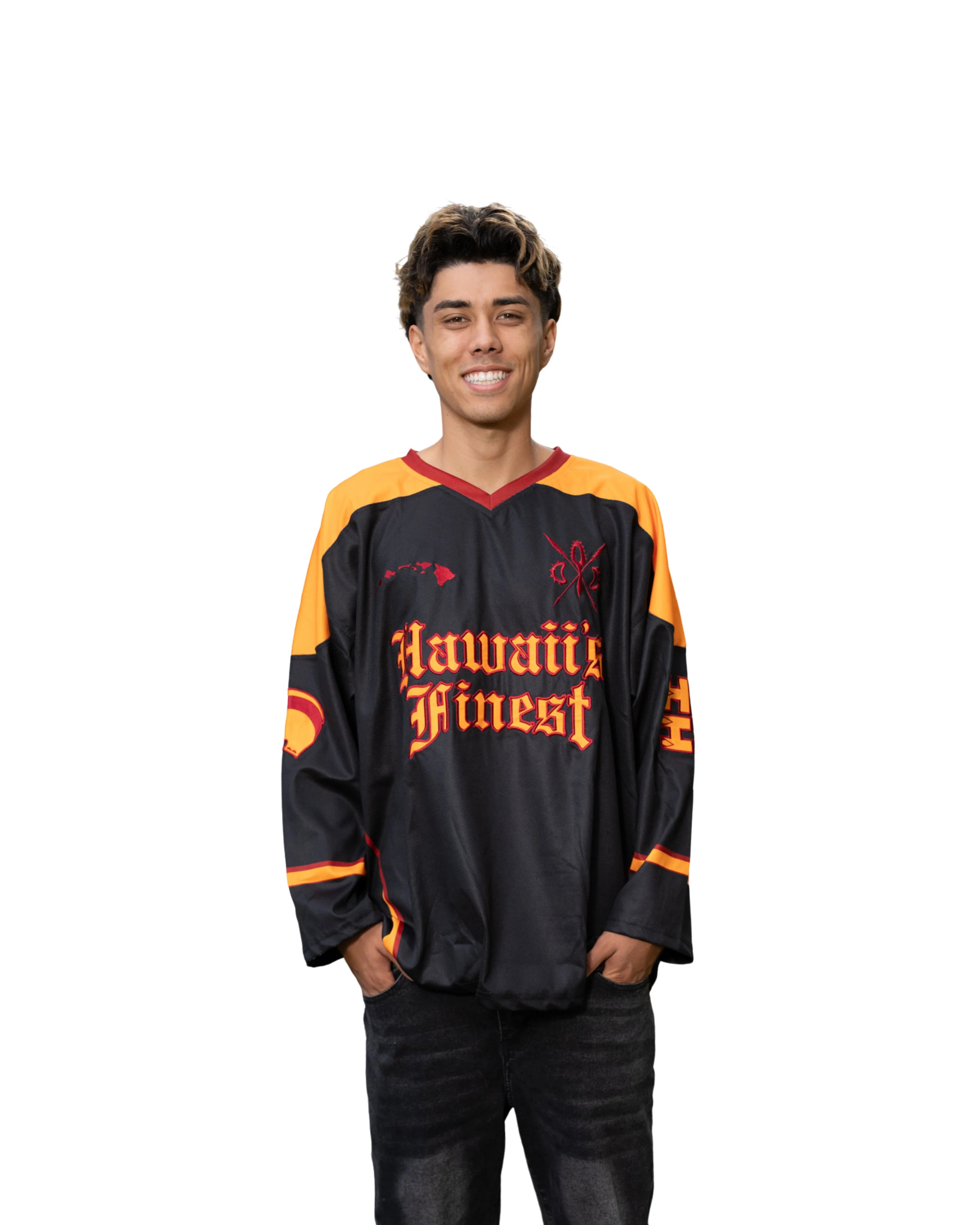 AHU ULA DEEP RED & ORANGE HOCKEY JERSEY