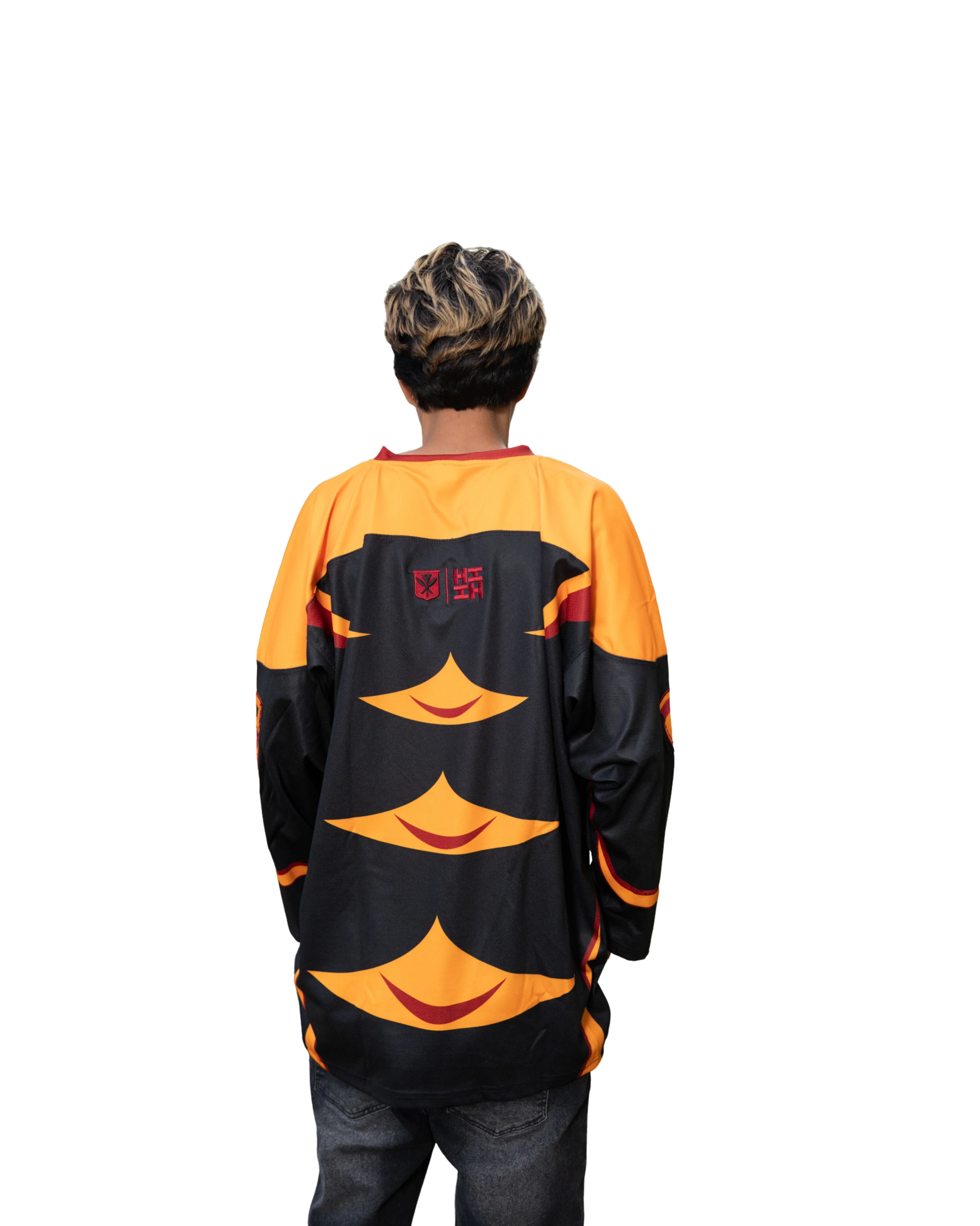 AHU ULA DEEP RED & ORANGE HOCKEY JERSEY - Image 2