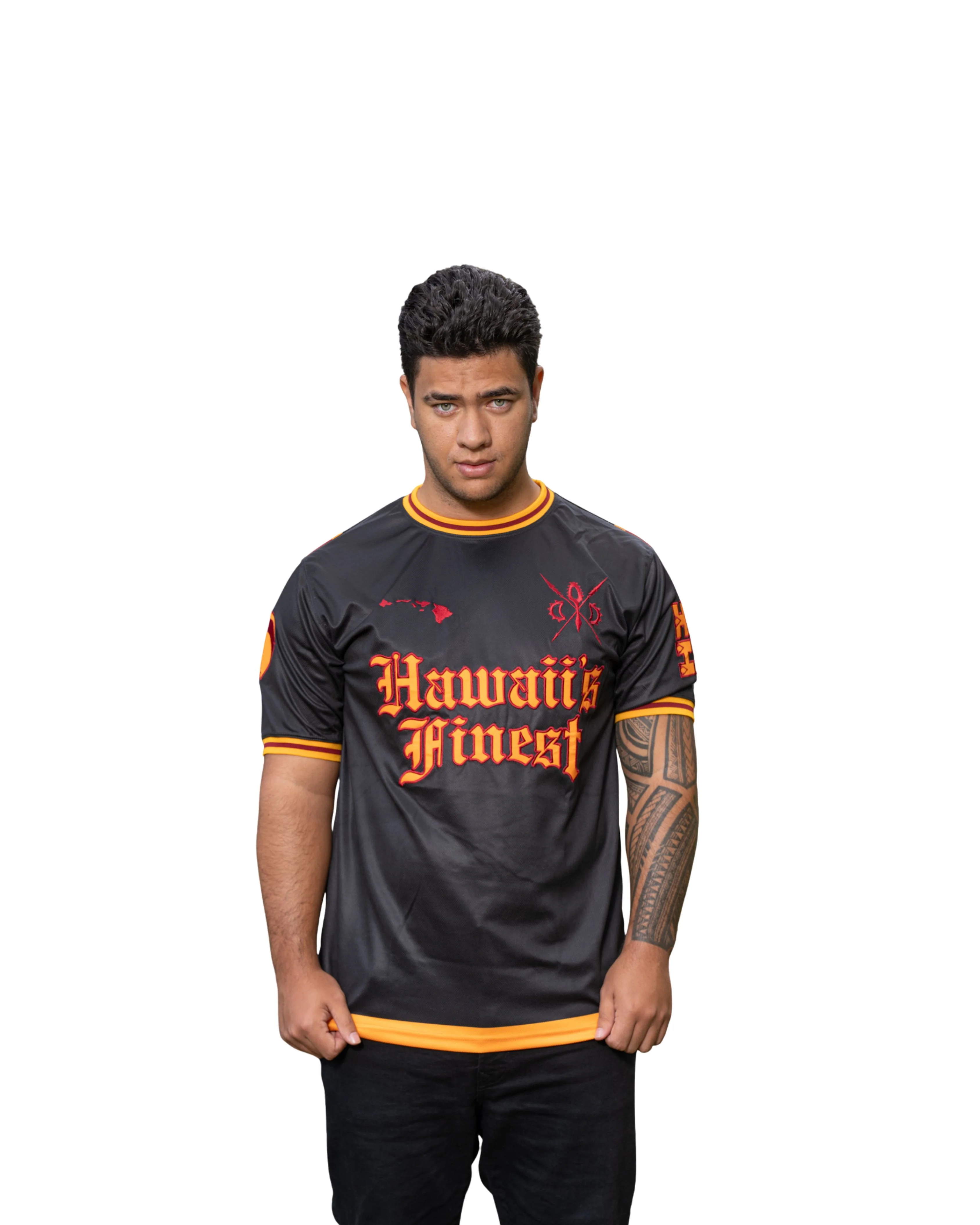 AHU ULA DEEP RED & ORANGE SOFTBALL JERSEY