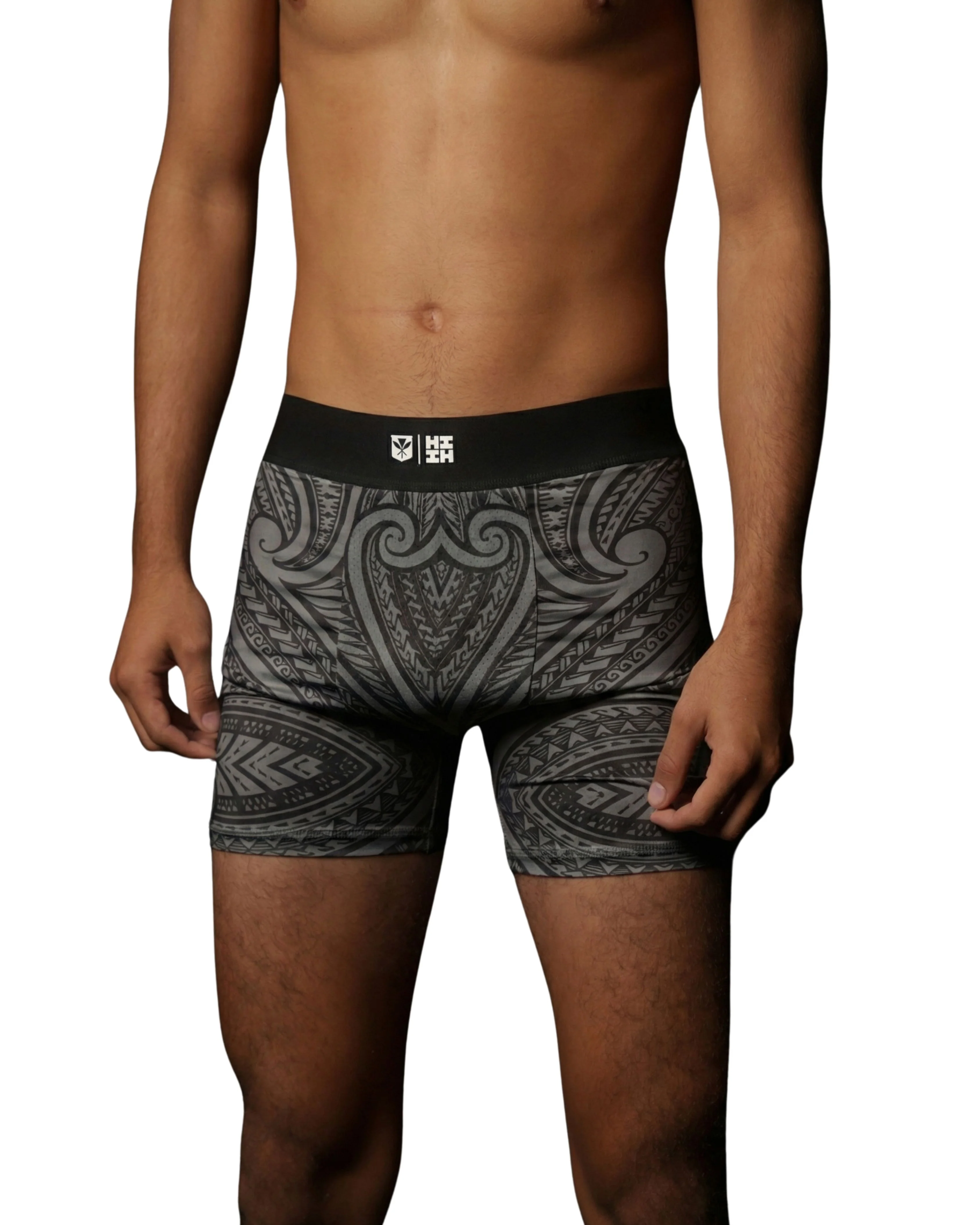 BLACK & GRAY TRIBAL MEN'S BOXERS - Image 3