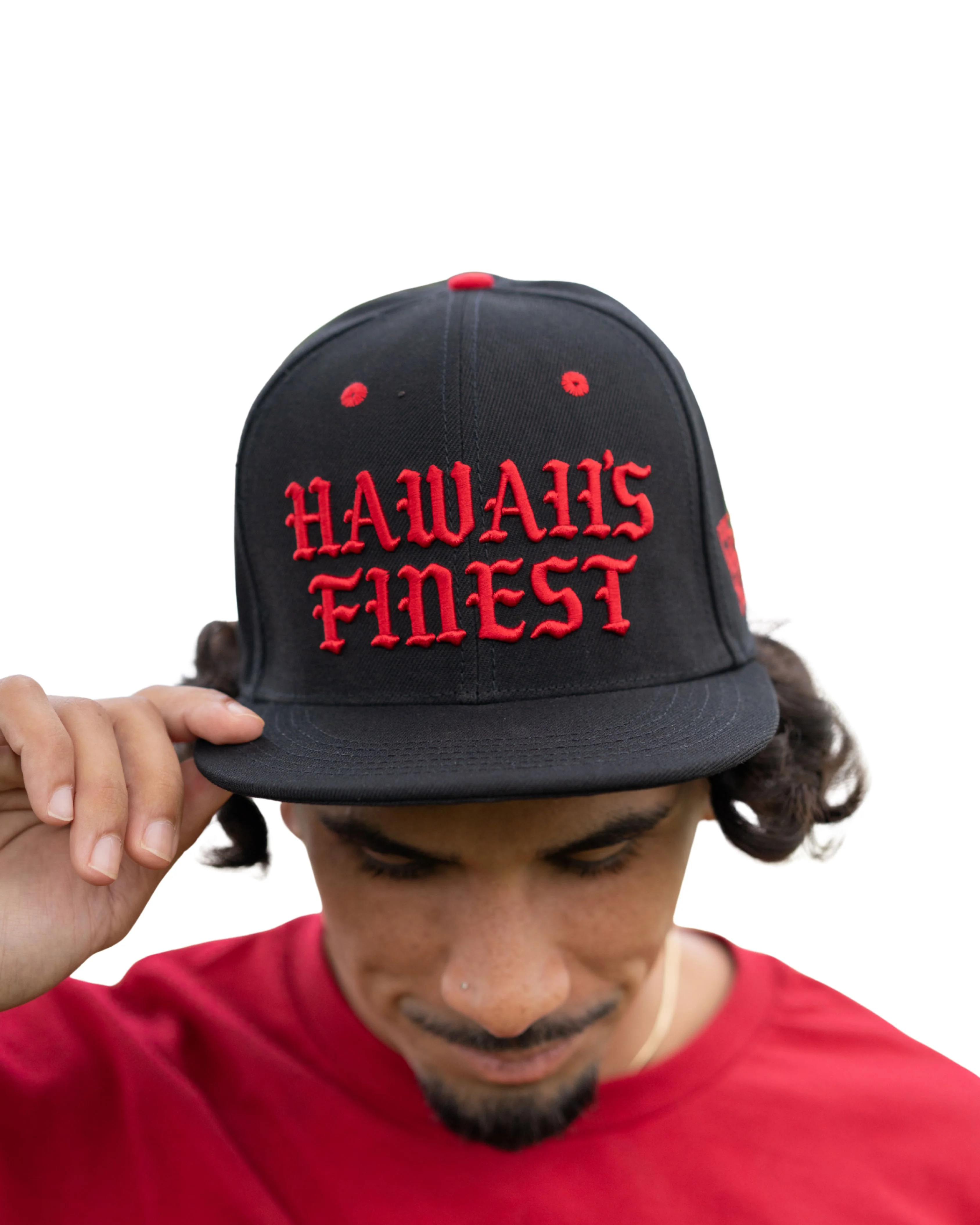 BLACK & RED OLD ENGLISH HAT