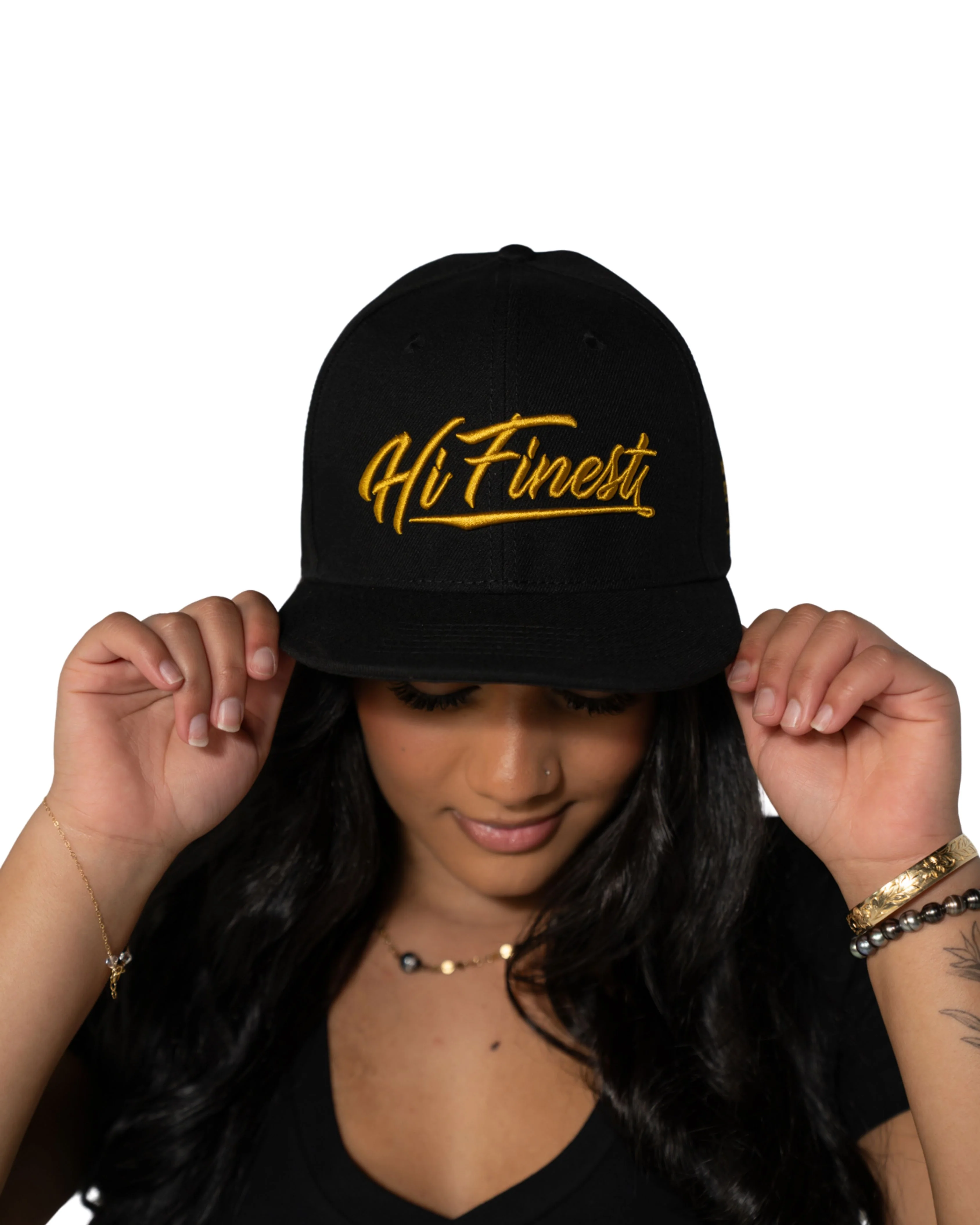 BLACK & GOLD SCRIPT HAT