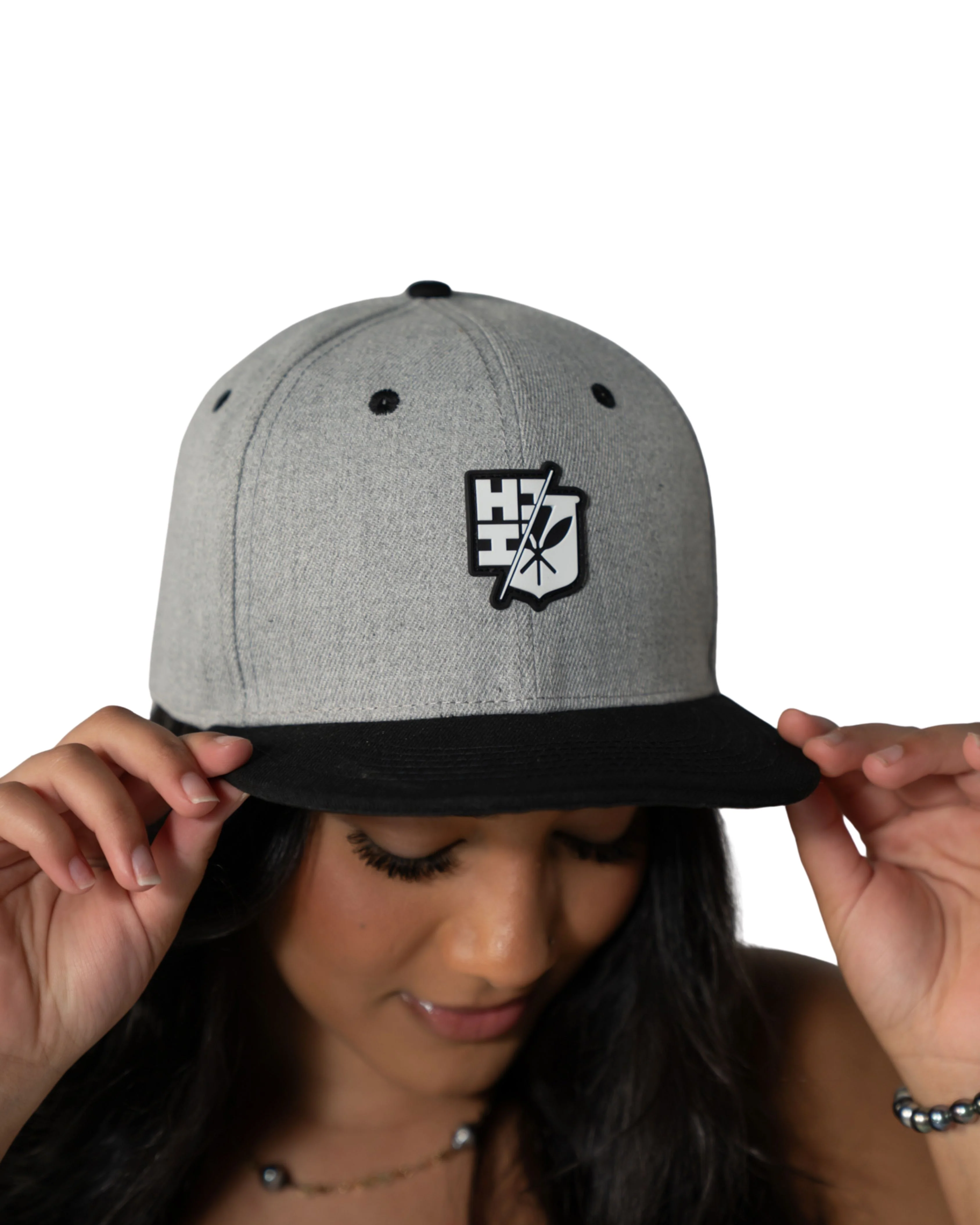 GRAY & BLACK SPLIT LOGO HAT - Image 2