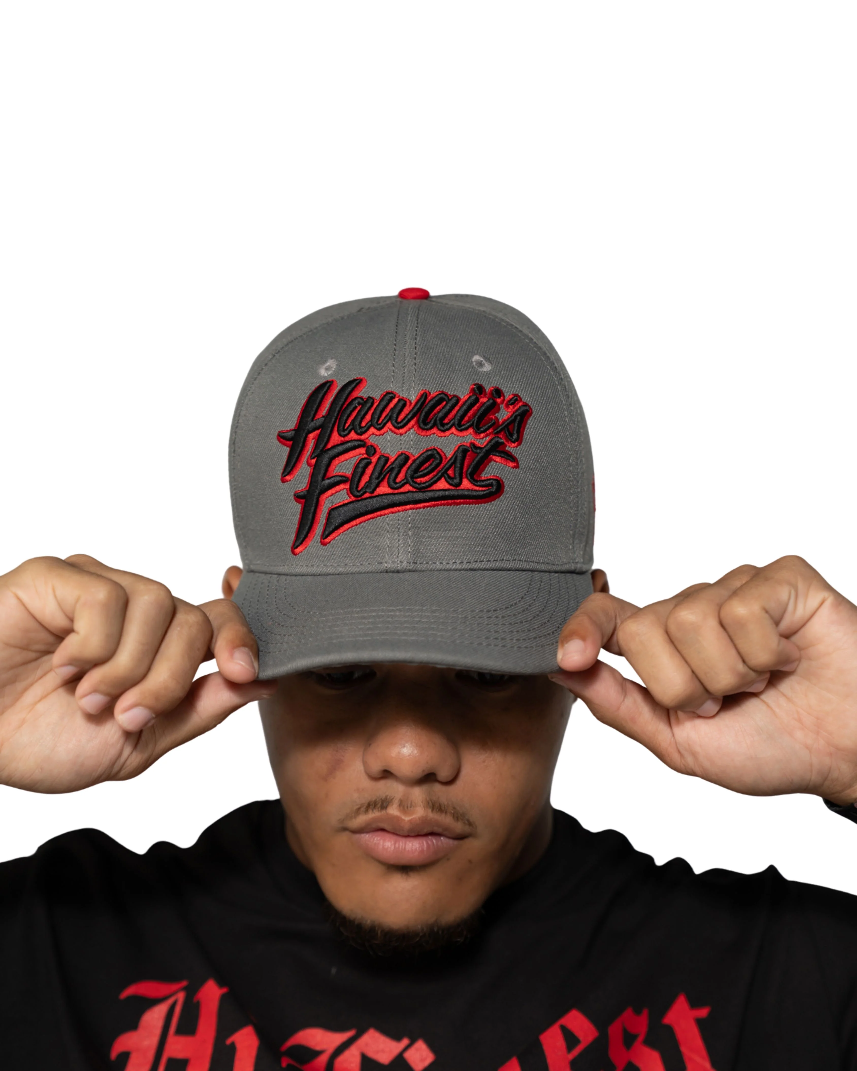GRAY & RED SCRIPT HAT - Image 2