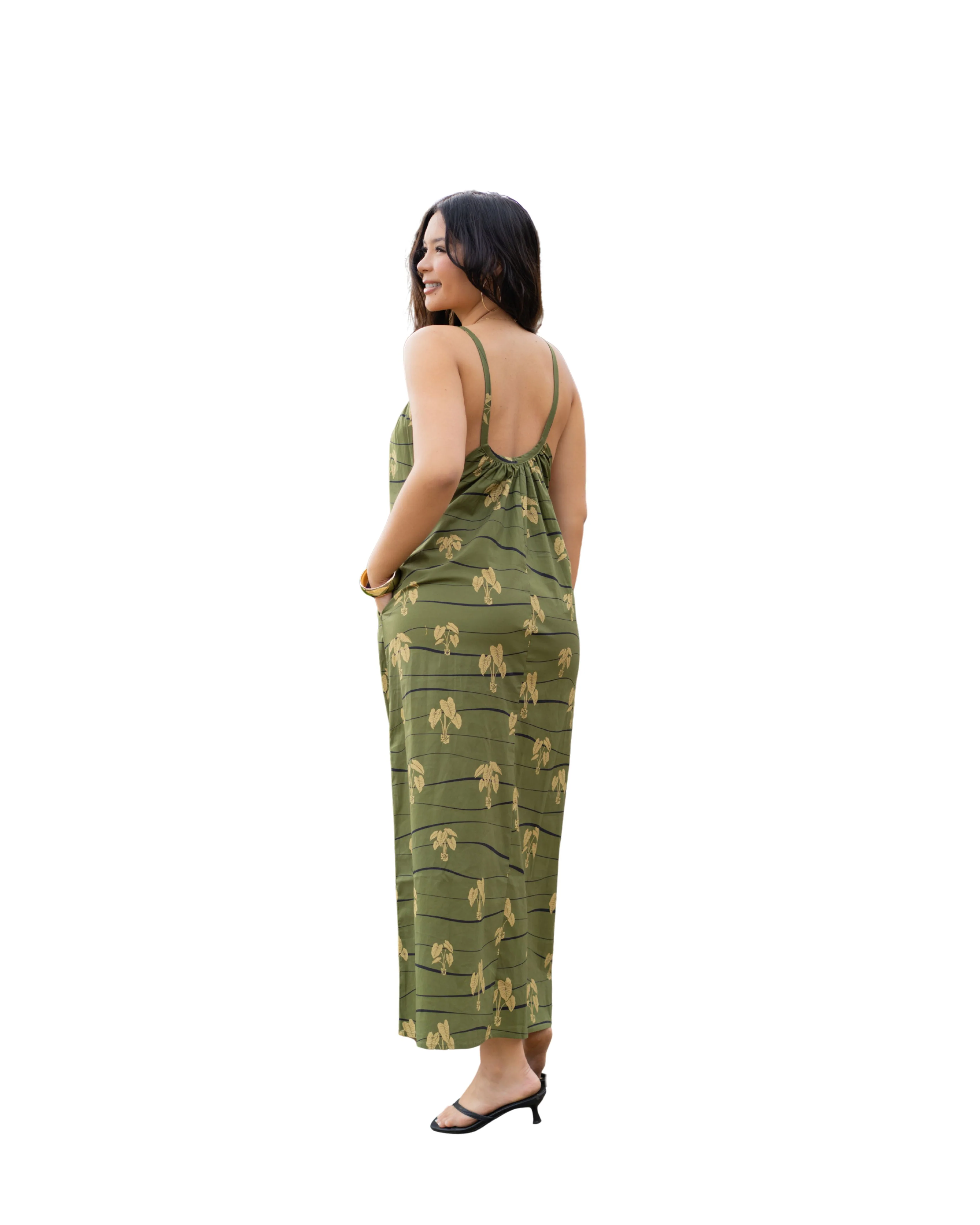 HĀLOA WOMEN'S OLIVE FLOWY DRESS - Image 2