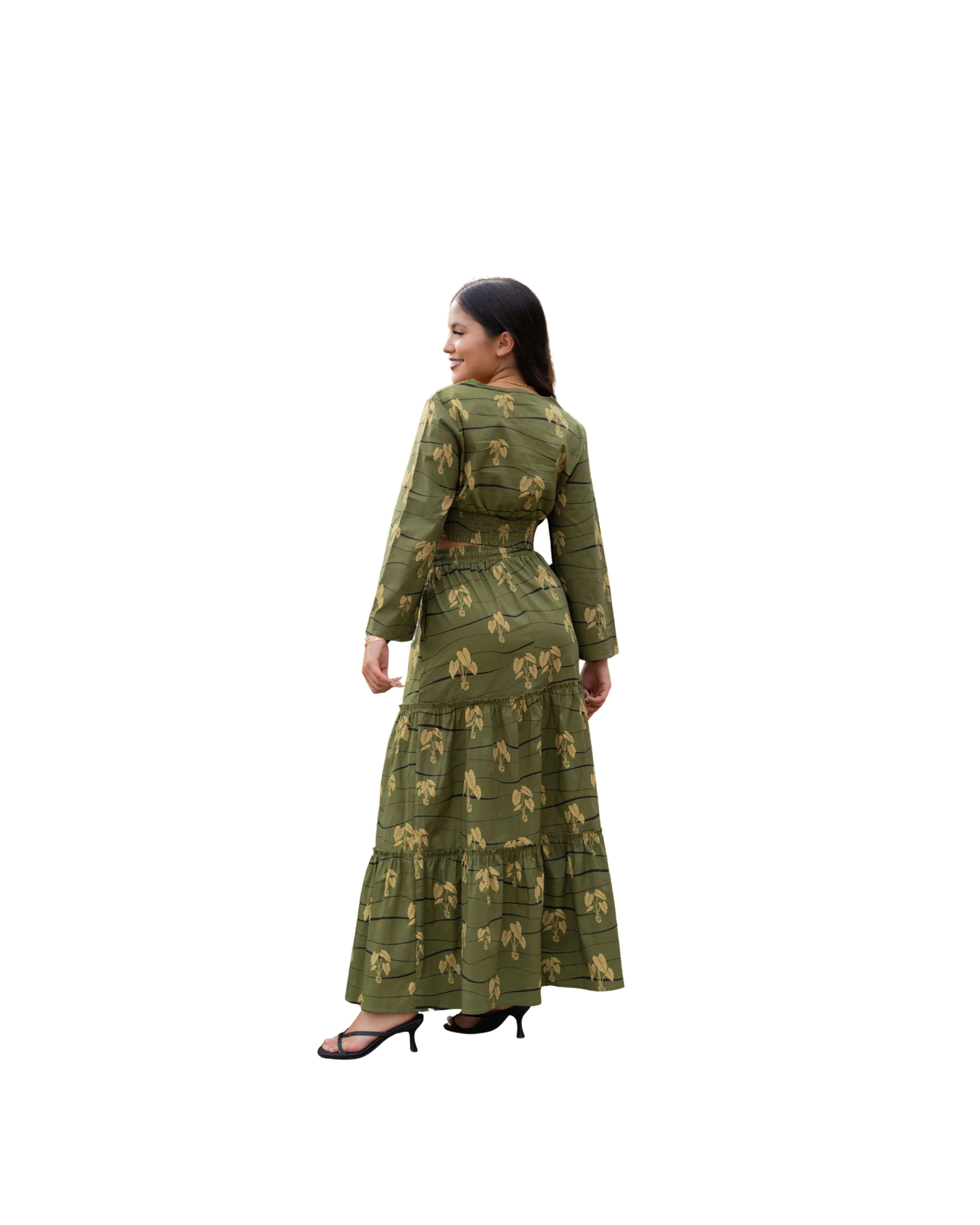 HĀLOA WOMEN'S OLIVE MAXI SKIRT
