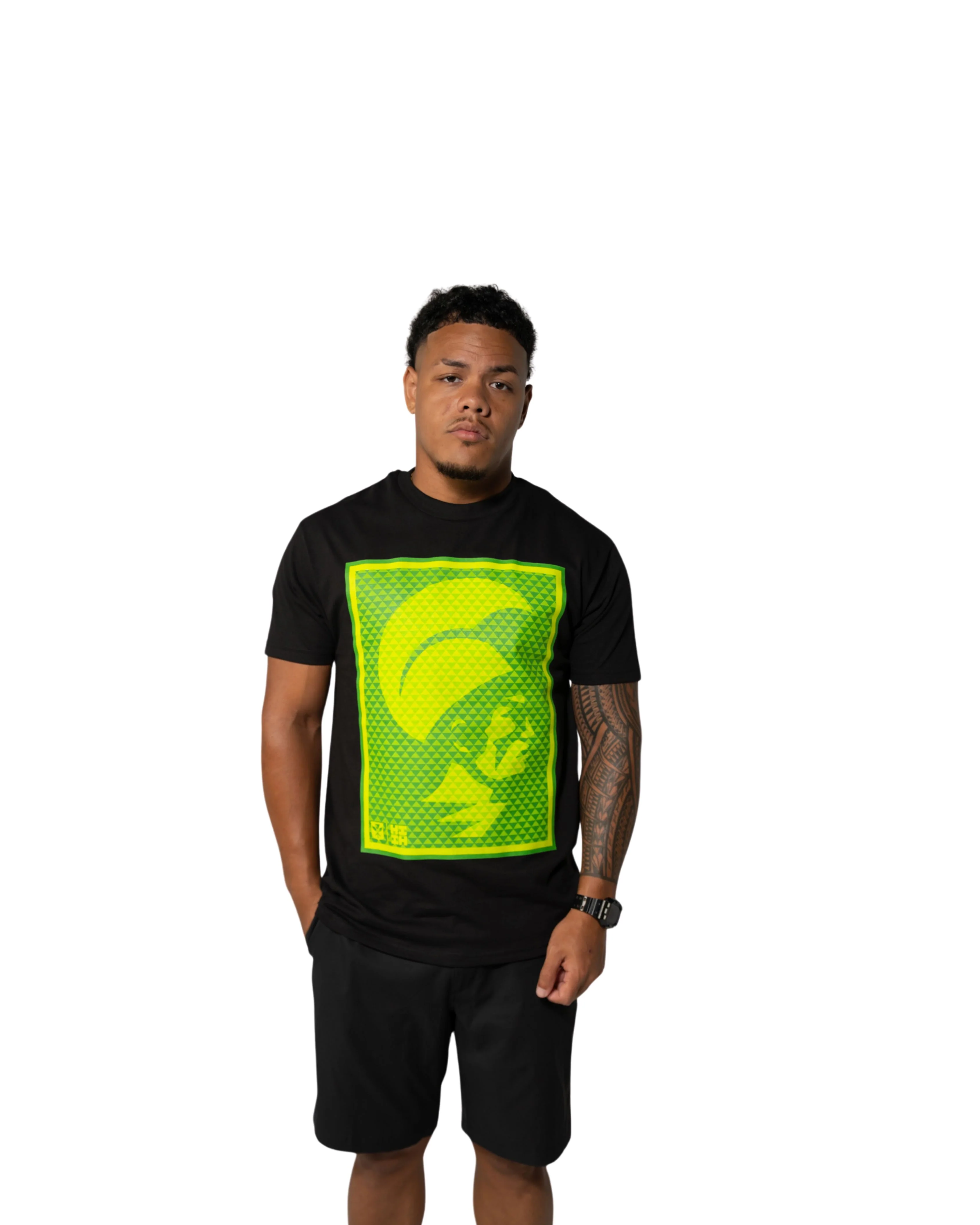 KAM TRIANGLES GREEN T-SHIRT