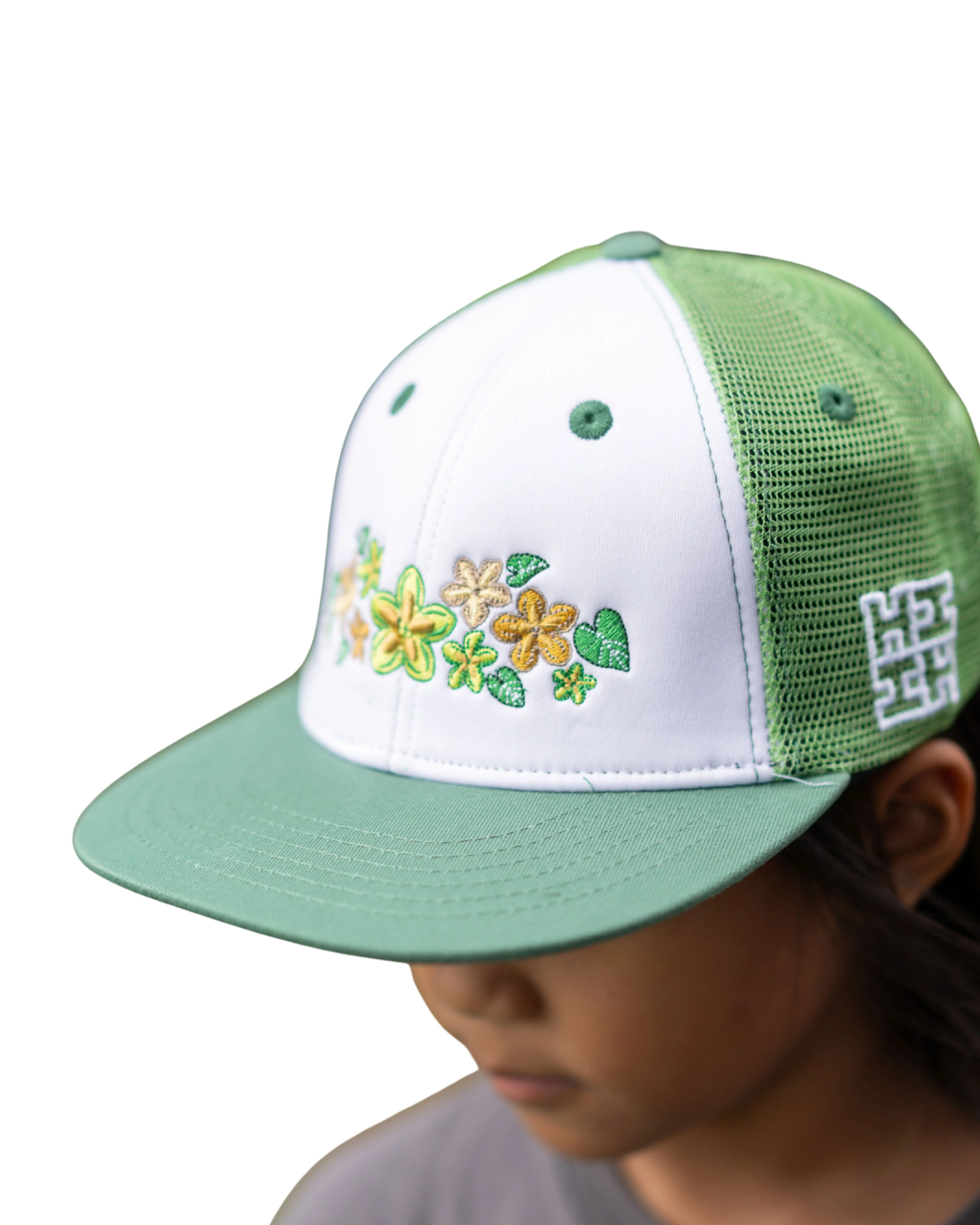 KEIKI GREEN FLORAL MESH HAT - Image 2