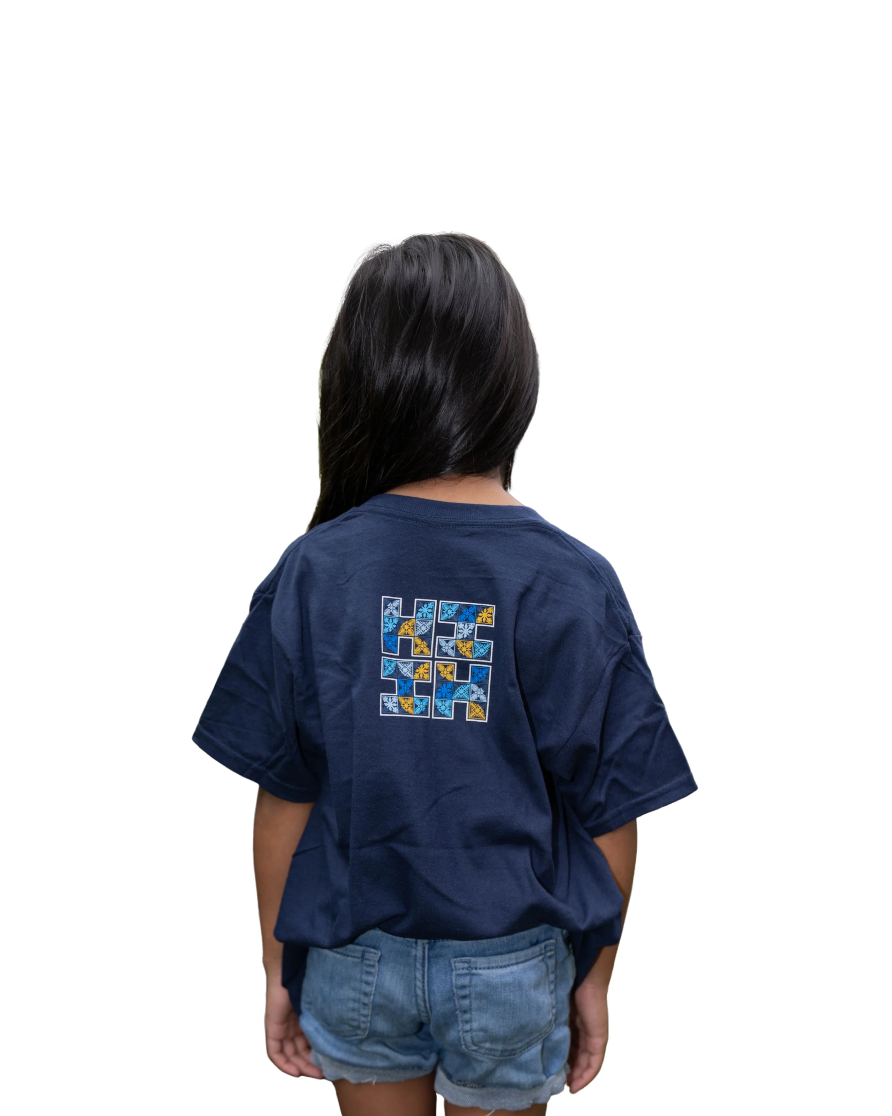 KEIKI QUILT LOGO NAVY T-SHIRT - Image 2