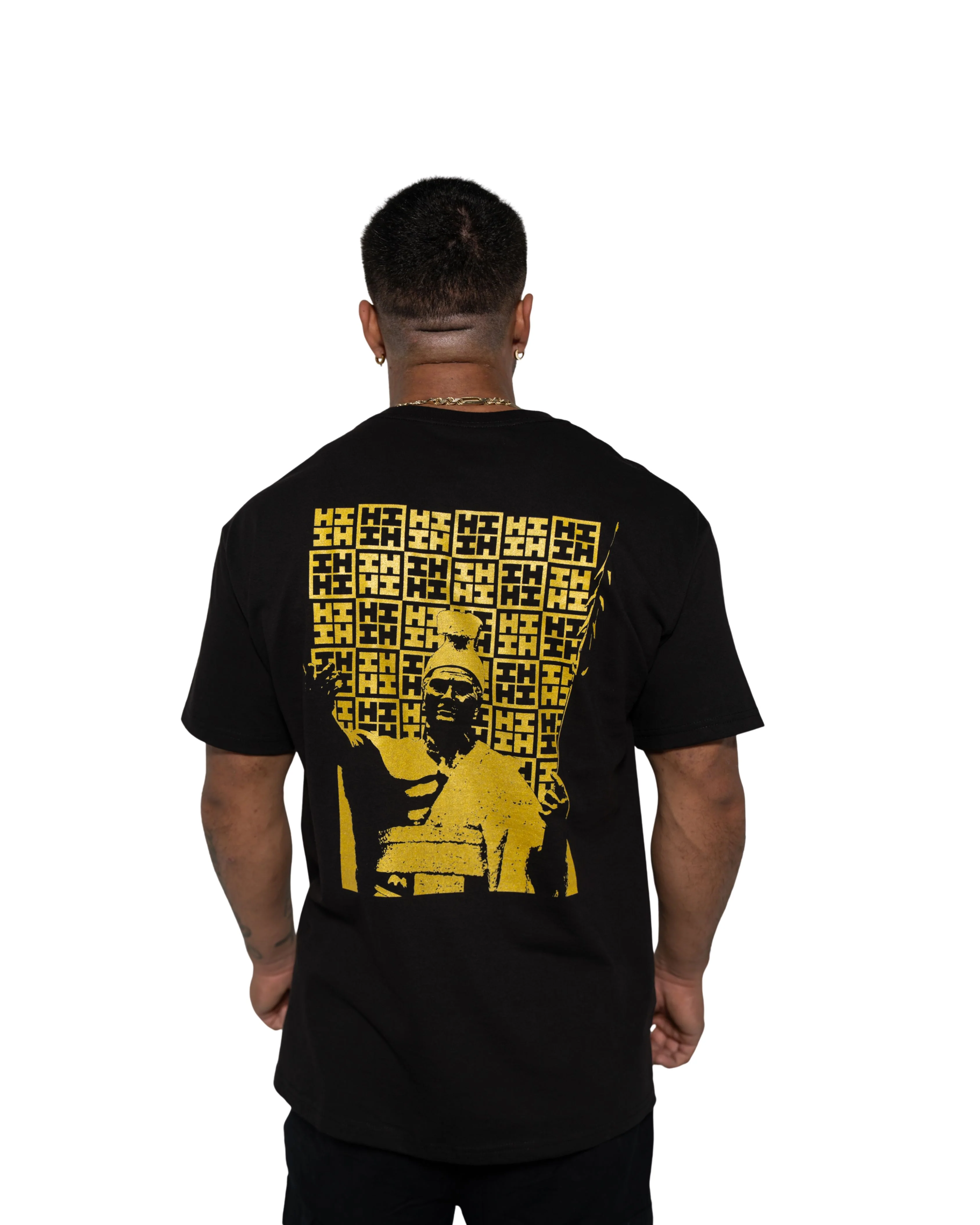 KING CHECKERED GOLD T-SHIRT