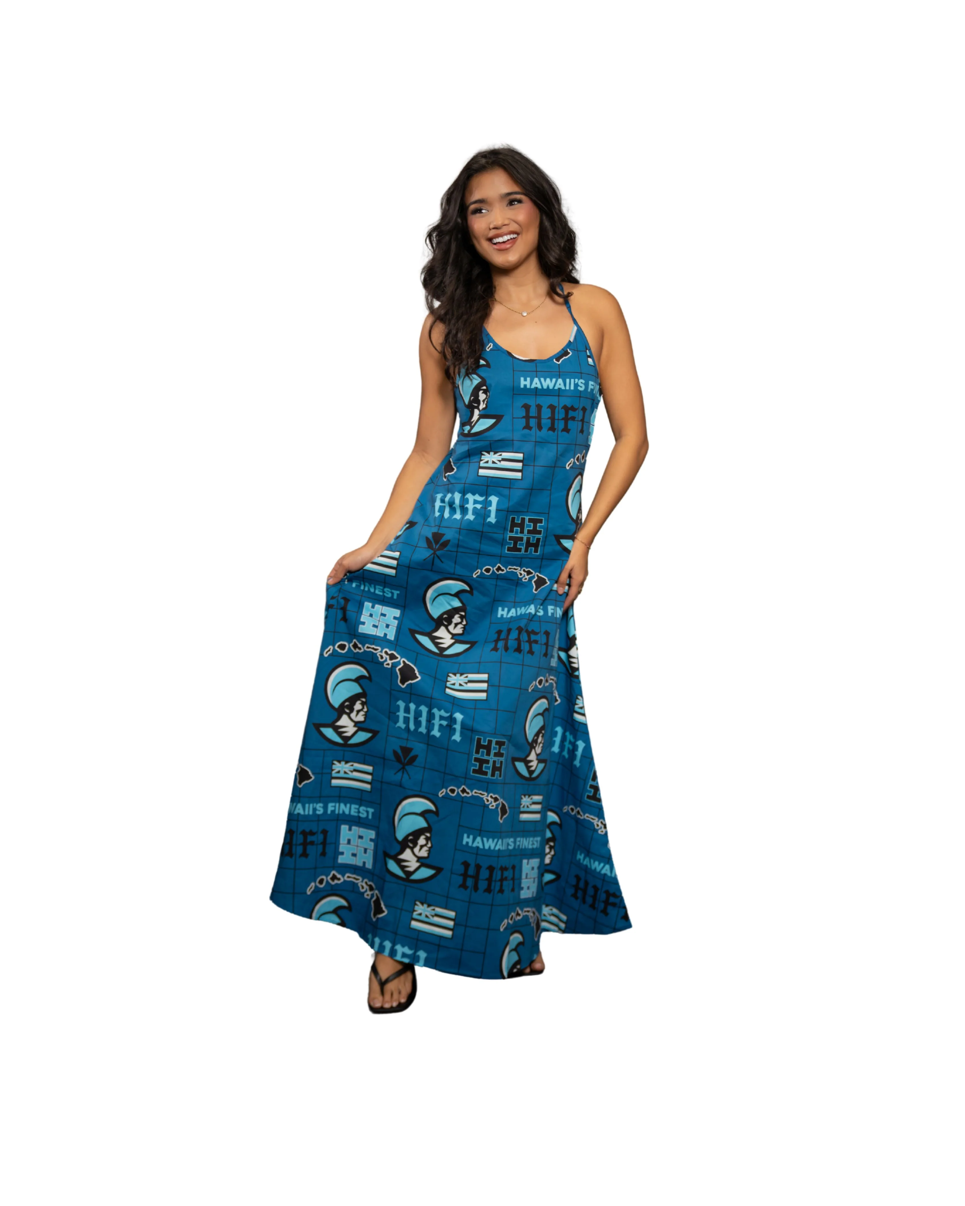 KOA ALOHA WOMEN'S BLUE FLOWY DRESS