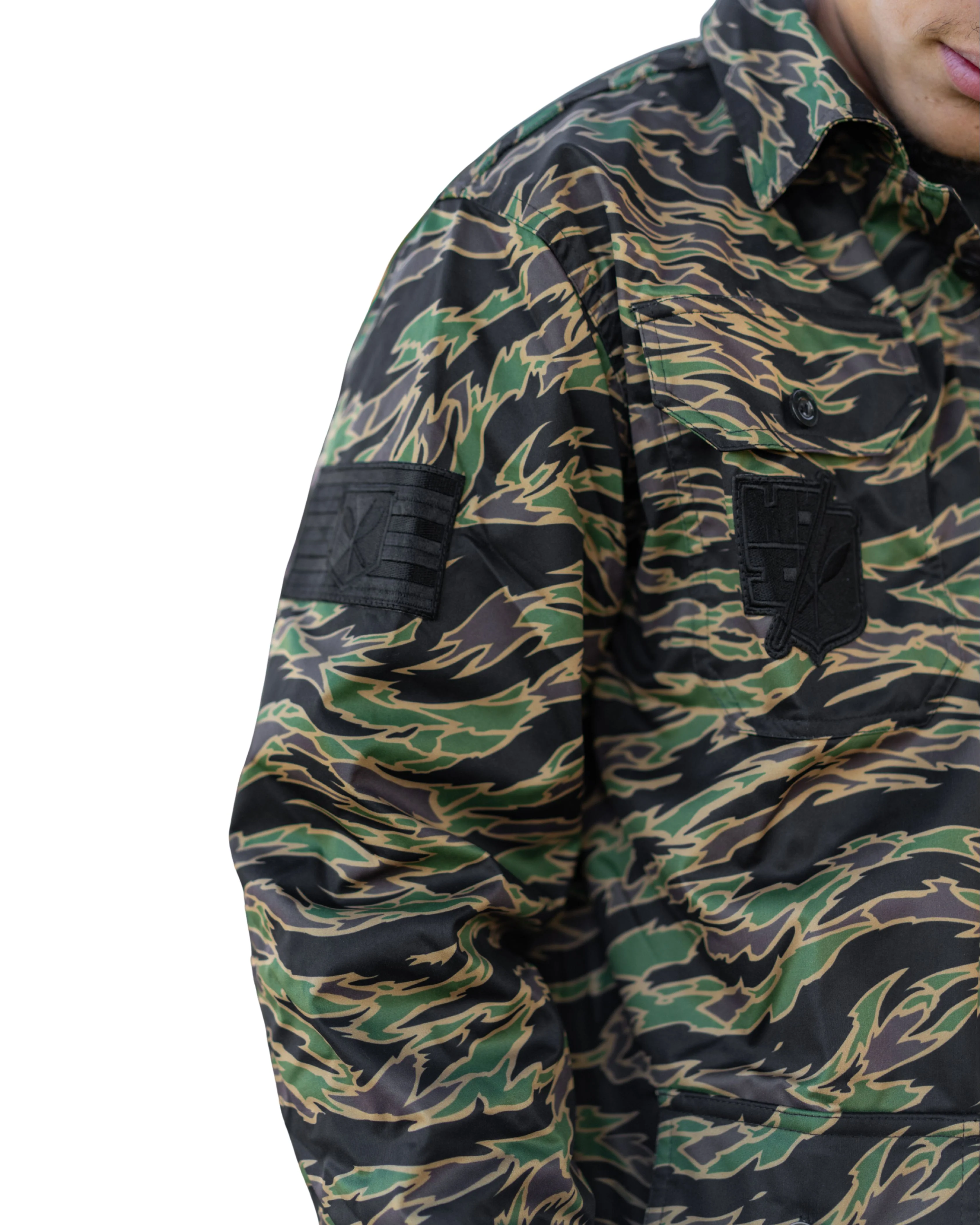 OLIVE & BROWN TIGER CAMO FIELD JACKET - Image 3