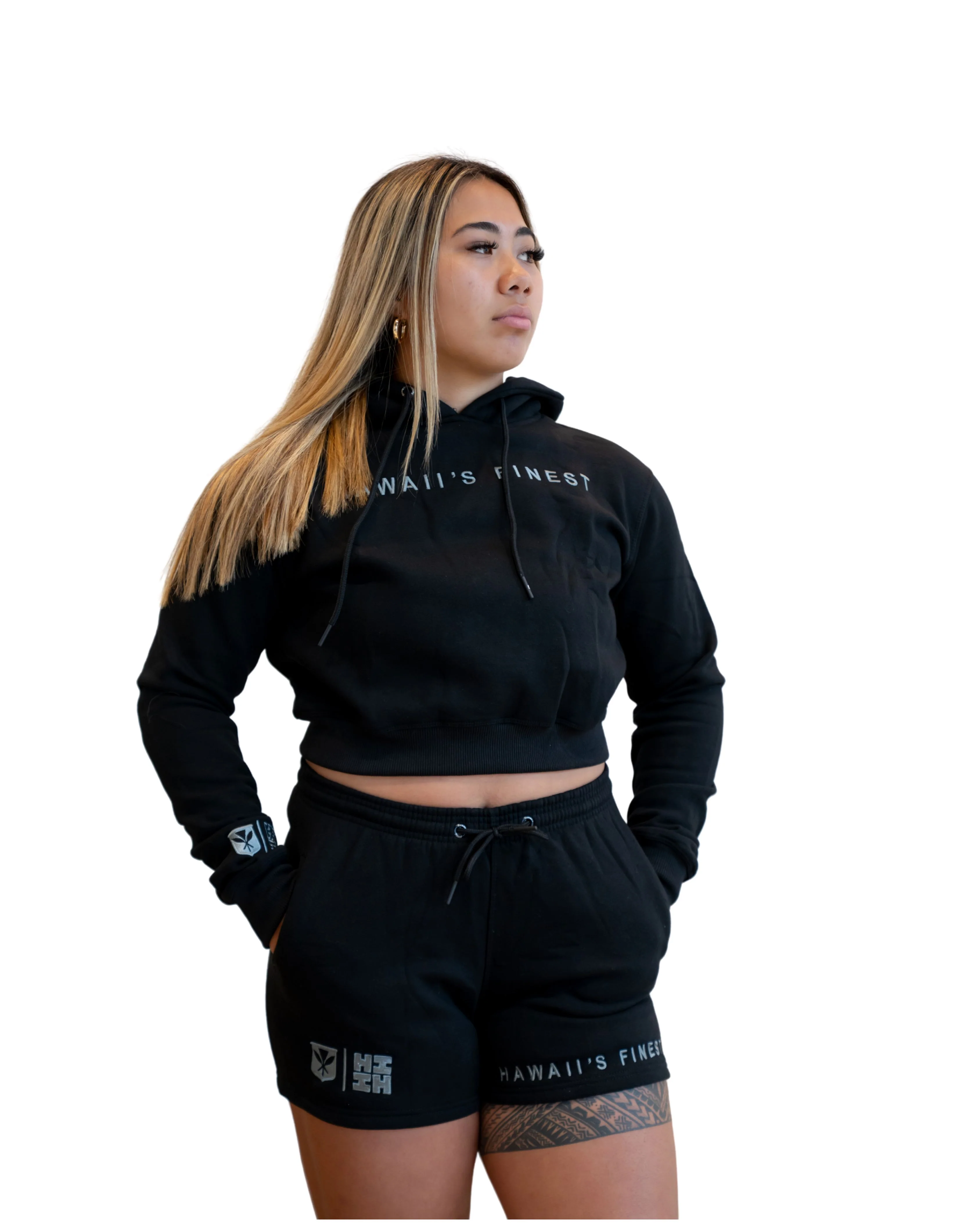 SIMPLE BLACK & GRAY WOMEN'S SHORTS - Image 3