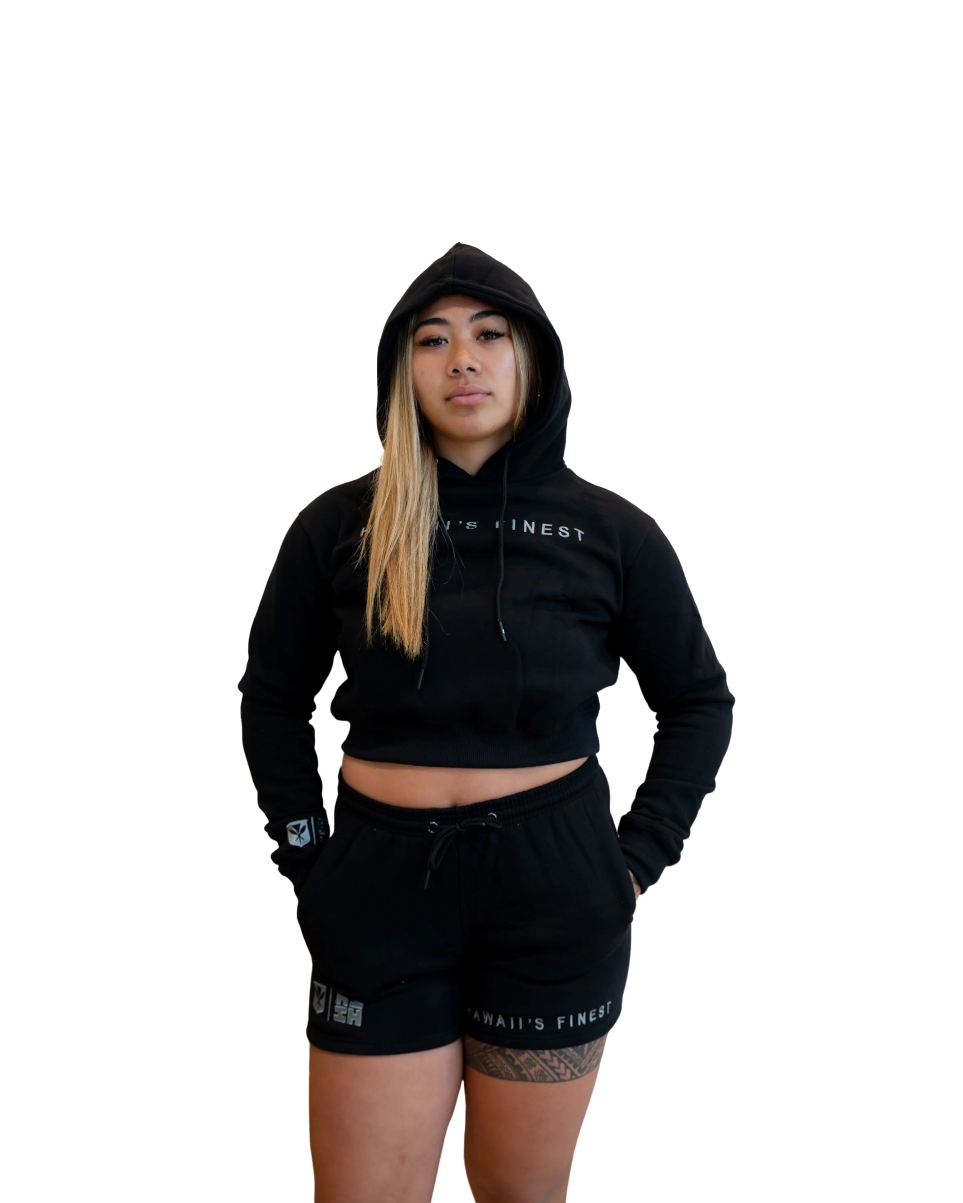 SIMPLE BLACK & GRAY WOMEN'S SHORTS - Image 4