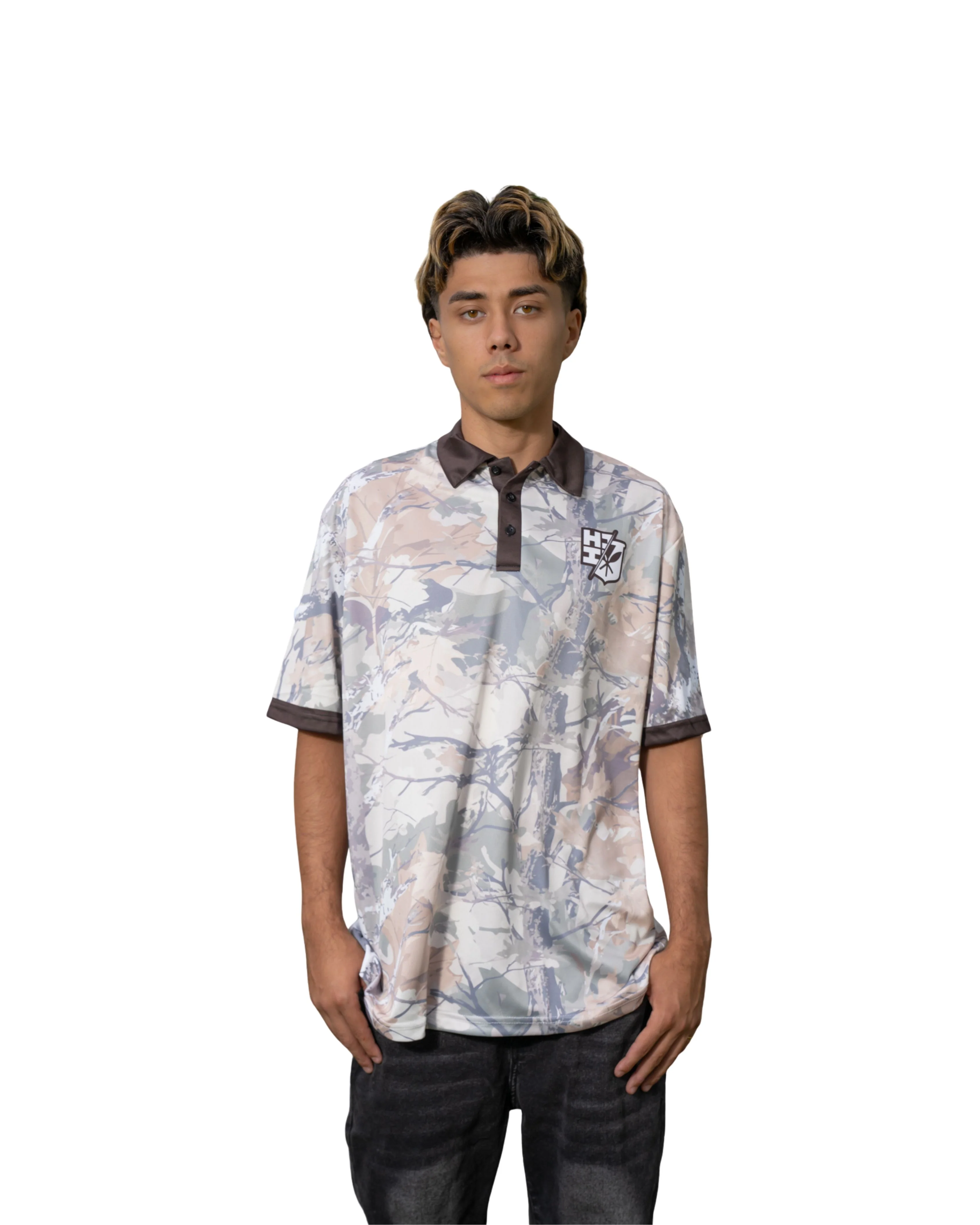 TAN TREE CAMO GOLF SHIRT