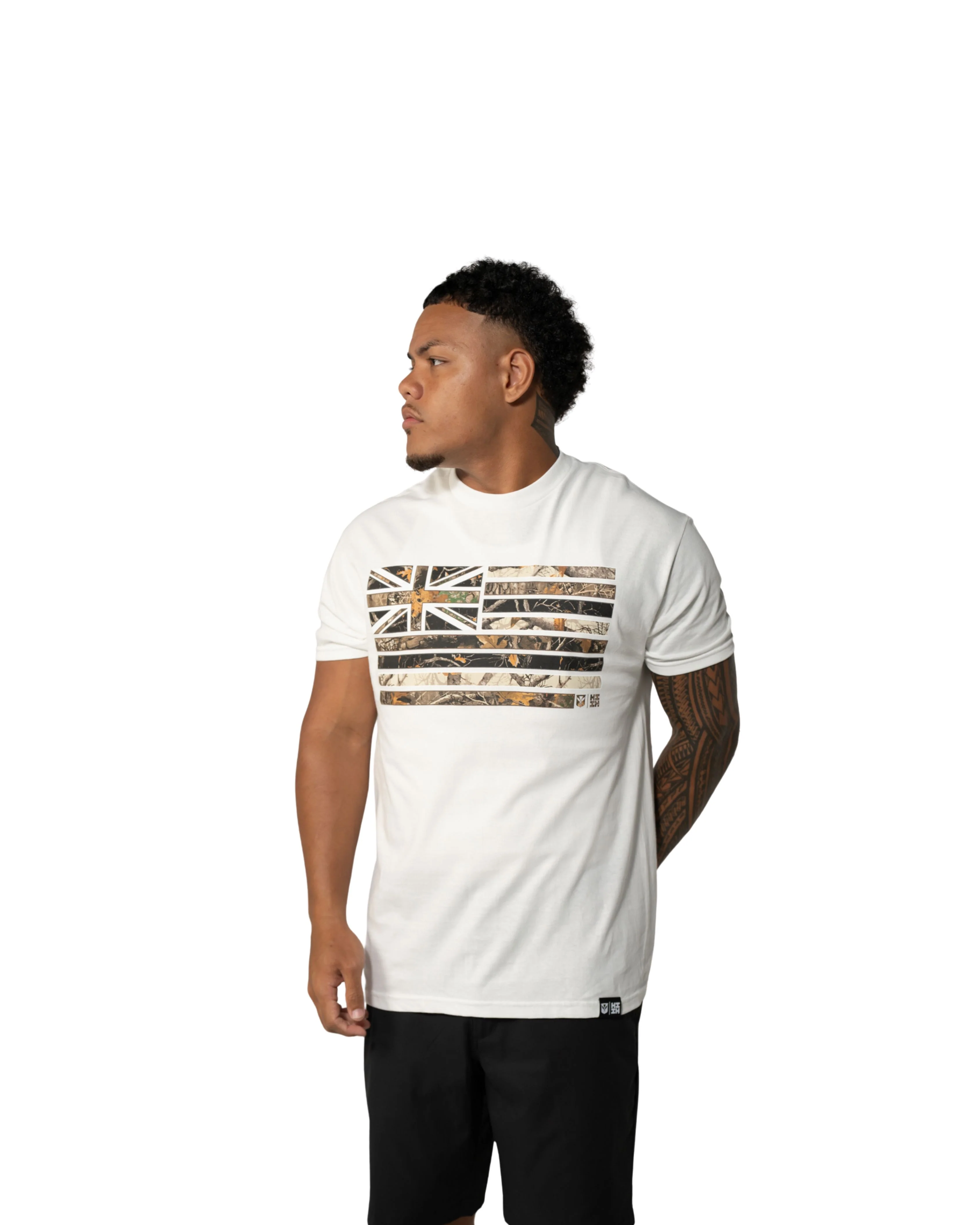 TREE CAMO FLAG WHITE T-SHIRT