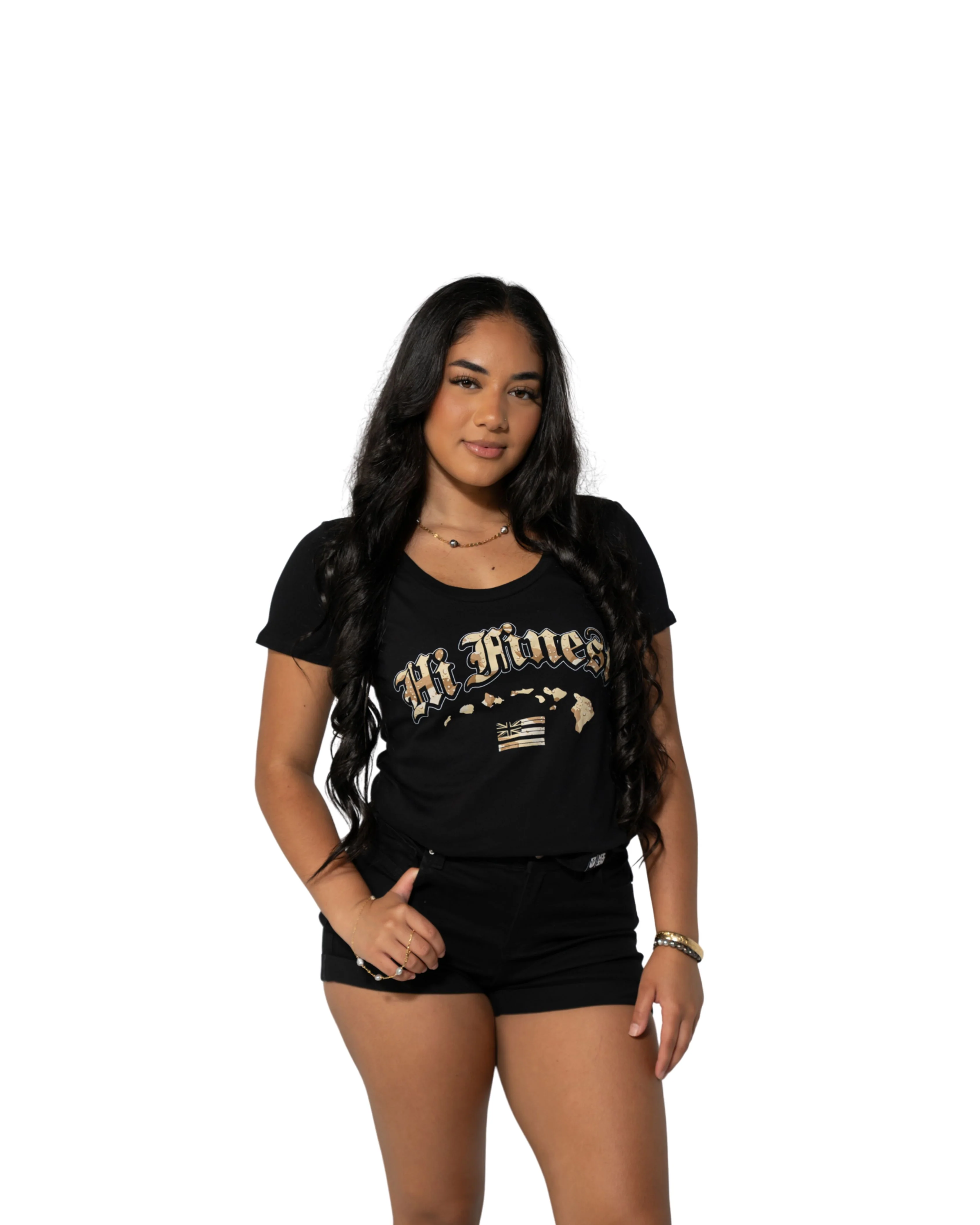 WOMEN'S CAMO DESERT OLD ENGLISH TOP
