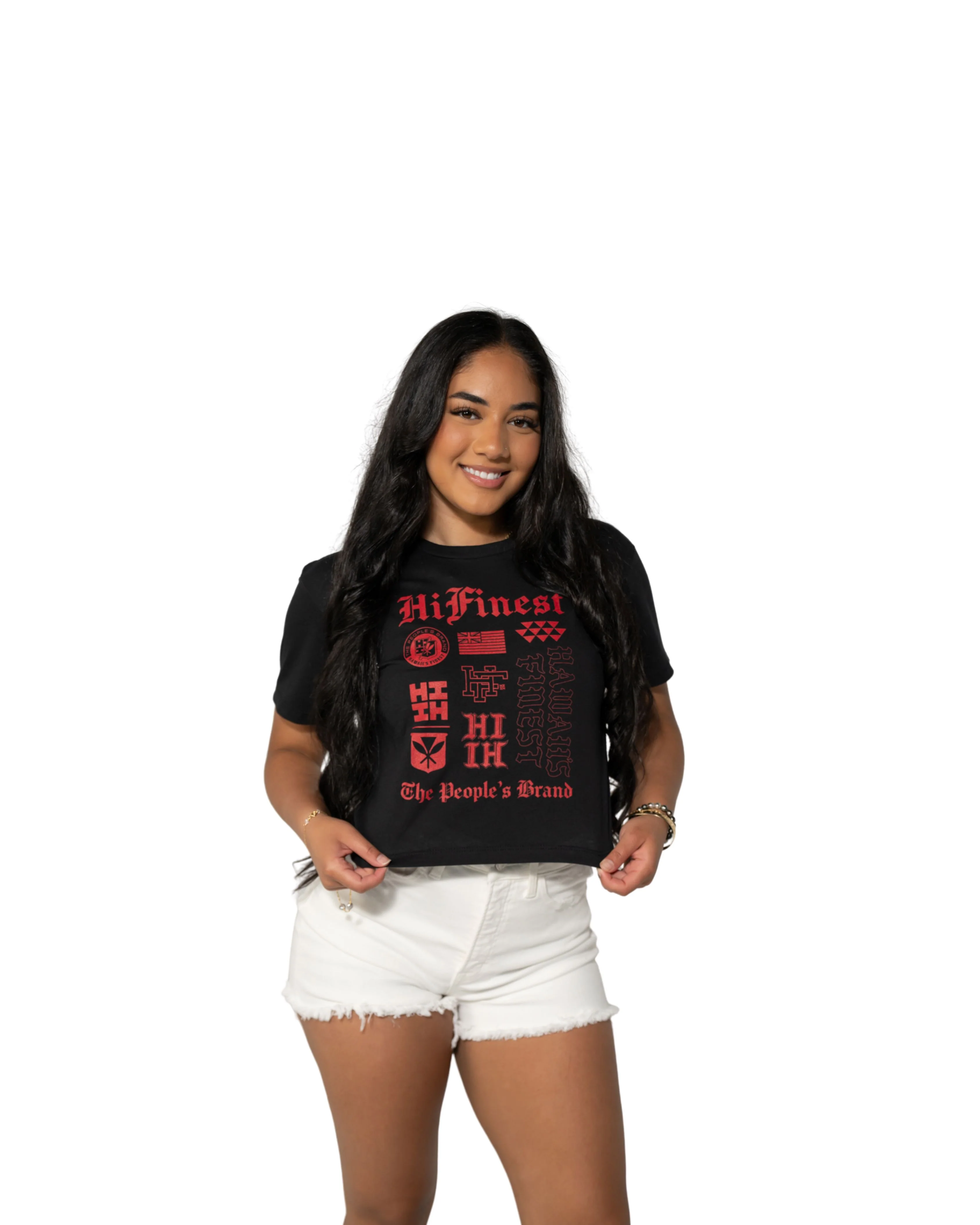 WOMEN'S LOGO COLLAGE RED TOP