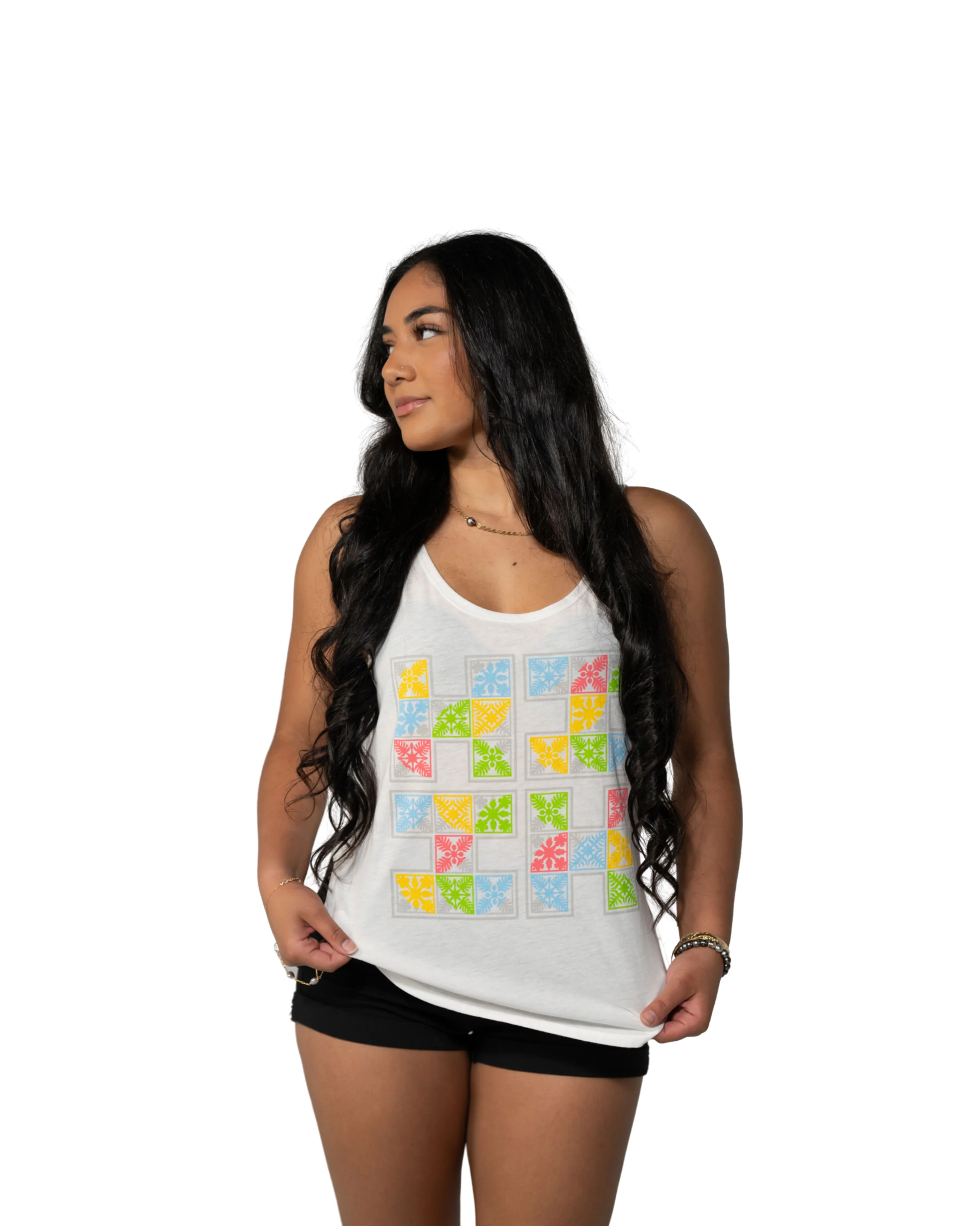 WOMEN'S QUILT LOGO WHITE TOP